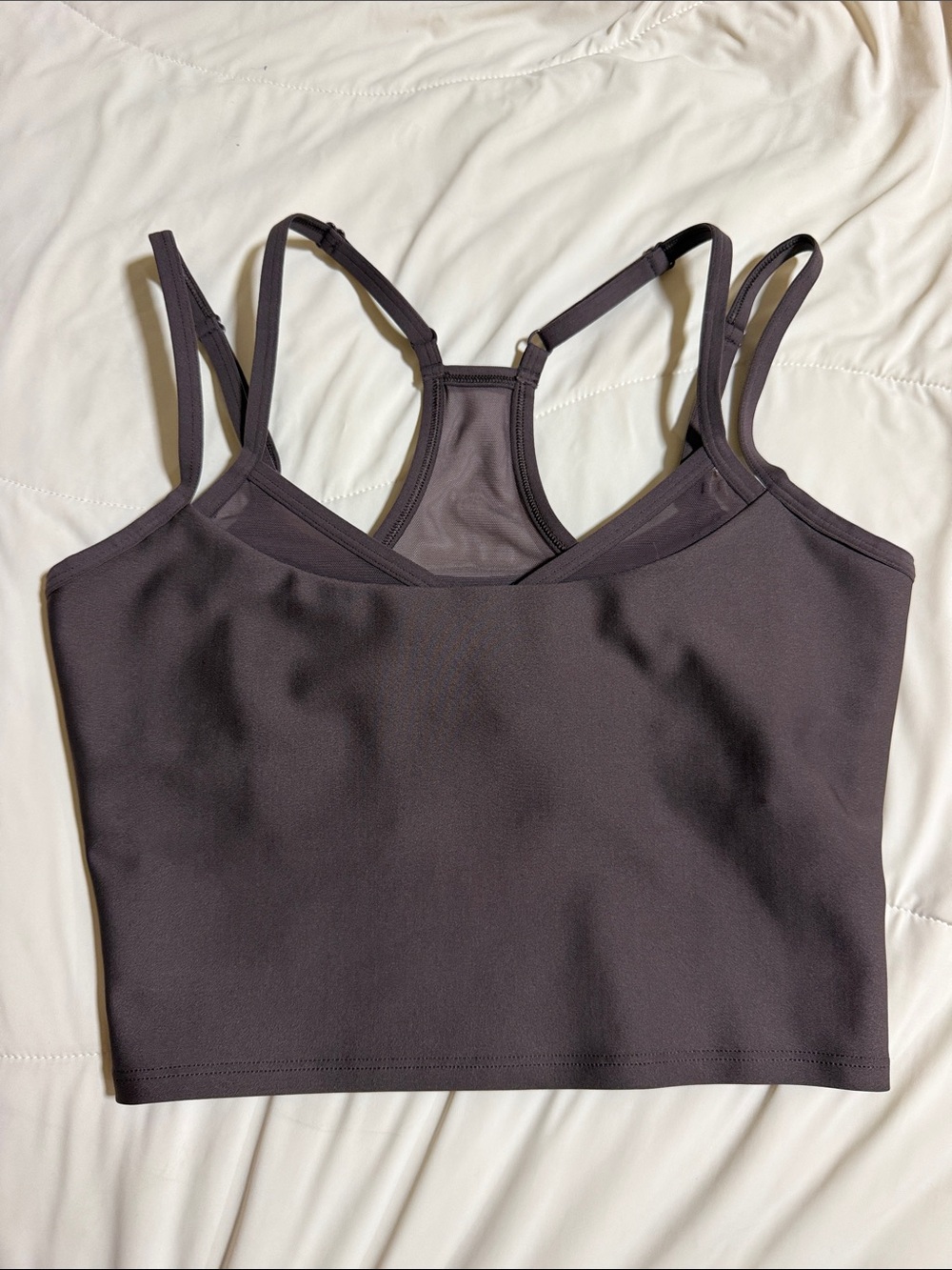 Alo yoga double check bra tank Small espresso color